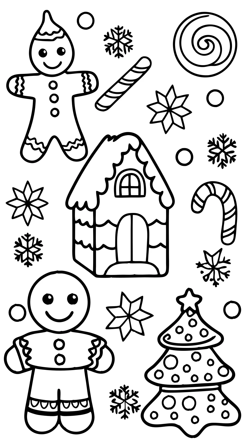 coloriages de pain d’épice de Noël